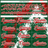 Custom Green Red-White 3D Splash Art Hockey Lace Neck Jersey