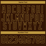 Custom Brown Old Gold-White 3D Pattern Abstract Shape Hockey Lace Neck Jersey