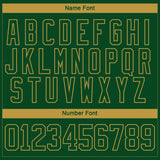 Custom Green Old Gold-White 3D Pattern Abstract Shape Hockey Lace Neck Jersey