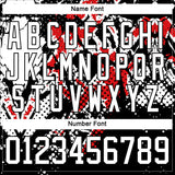 Custom Black White-Fire Red 3D Pattern Abstract Grunge Hockey Lace Neck Jersey