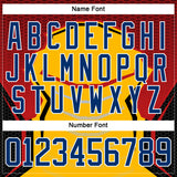 Custom Gold US Navy Blue Red-White 3D Pattern Cyber Mecha E-sport Hockey Jersey