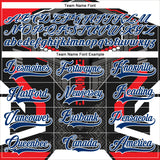 Custom Black US Navy Blue Red-White 3D Pattern Cyber Mecha E-sport Hockey Jersey
