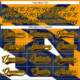 Custom Navy Brown Yellow-White 3D Pattern Cyber Mecha E-sport Hockey Jersey