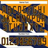 Custom Navy Brown Yellow-White 3D Pattern Cyber Mecha E-sport Hockey Jersey