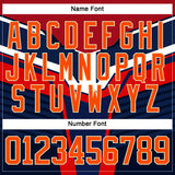 Custom Navy Orange Gold Cream-White 3D Pattern Cyber Mecha E-sport Hockey Jersey