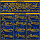 Custom Navy Gold-White 3D Splash Art Hockey Lace Neck Jersey