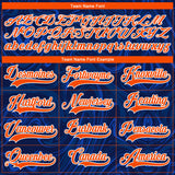 Custom Navy Orange-White 3D Splash Art Hockey Lace Neck Jersey