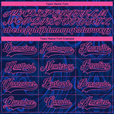 Custom Navy Pink-White 3D Splash Art Hockey Lace Neck Jersey