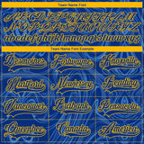 Custom Royal Gold-White 3D Splash Art Hockey Lace Neck Jersey