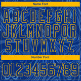 Custom Royal Gold-White 3D Splash Art Hockey Lace Neck Jersey