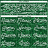 Custom Green Old Gold-White 3D Splash Art Hockey Lace Neck Jersey