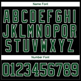 Custom Green Black-White 3D Pattern Geometric Shape Hockey Lace Neck Jersey