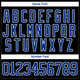 Custom Royal Black-White 3D Pattern Geometric Shape Hockey Lace Neck Jersey