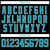 Custom Teal Black-White 3D Pattern Geometric Shape Hockey Lace Neck Jersey