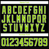 Custom Neon Green Black-White 3D Pattern Geometric Shape Hockey Lace Neck Jersey