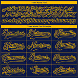 Custom Navy Gold-White 3D Splash Art Hockey Lace Neck Jersey