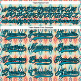 Custom Cream Teal Orange-Black 3D Pattern Native Americans Tribal Indigenous People Hockey Lace Neck Jersey
