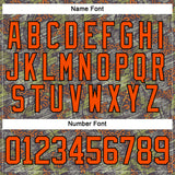 Custom Camo Orange-Black 3D Camouflage Grunge Leopard Hockey Lace Neck Jersey