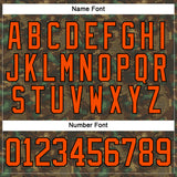 Custom Camo Orange-Black 3D Camouflage Grunge Digital Hockey Lace Neck Jersey