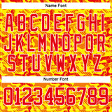 Custom Camo Fire Red Gold-White 3D Camouflage Hockey Lace Neck Jersey