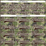 Custom Camo Brown-White 3D Camouflage Pixel Hockey Lace Neck Jersey