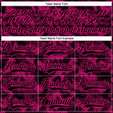 Custom Camo Black-Hot Pink 3D Camouflage Digital Hockey Lace Neck Jersey