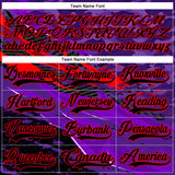 Custom Camo Black Purple-Fire Red 3D Camouflage Grunge Hockey Lace Neck Jersey