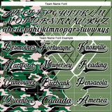 Custom Camo Black Green-White 3D Camouflage Geometric Hockey Lace Neck Jersey