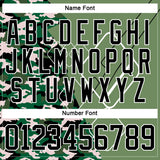 Custom Camo Black Green-White 3D Camouflage Geometric Hockey Lace Neck Jersey