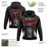 Custom Stitched Black Red-White 3D Pattern Design E-sports Pullover Sweatshirt Hoodie