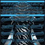 Custom Stitched Black Sky Blue-White 3D Pattern Design E-sports Pullover Sweatshirt Hoodie