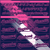 Custom Stitched Navy Pink-White 3D Pattern Design E-sports Pullover Sweatshirt Hoodie