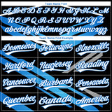 Custom Stitched Black White-Sky Blue 3D Pattern Design E-sports Pullover Sweatshirt Hoodie