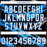 Custom Stitched Black White-Sky Blue 3D Pattern Design E-sports Pullover Sweatshirt Hoodie