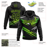 Custom Stitched Black Neon Green-White 3D Pattern Design E-sports Pullover Sweatshirt Hoodie