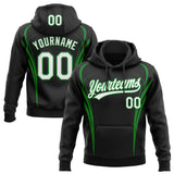 Custom Stitched Black White-Grass Green 3D Pattern Design E-sports Pullover Sweatshirt Hoodie