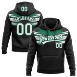 Custom Stitched Black White-Kelly Green 3D Pattern Design E-sports Pullover Sweatshirt Hoodie