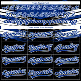 Custom Stitched Black Royal-White 3D Pattern Design E-sports Pullover Sweatshirt Hoodie