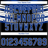 Custom Stitched Black Royal-White 3D Pattern Design E-sports Pullover Sweatshirt Hoodie