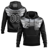 Custom Stitched Black Gray-White 3D Pattern Design E-sports Pullover Sweatshirt Hoodie