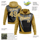 Custom Stitched Old Gold Black-White 3D Pattern Design E-sports Pullover Sweatshirt Hoodie