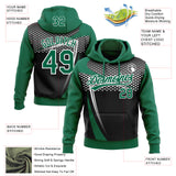 Custom Stitched Kelly Green Black-White 3D Pattern Design E-sports Pullover Sweatshirt Hoodie