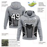 Custom Stitched Gray White-Black 3D Pattern Design E-sports Pullover Sweatshirt Hoodie