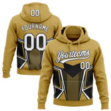 Custom Stitched Old Gold White-Black 3D Pattern Design E-sports Pullover Sweatshirt Hoodie