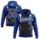 Custom Stitched Royal Black-White 3D Pattern Design E-sports Pullover Sweatshirt Hoodie