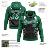 Custom Stitched Kelly Green Black-White 3D Pattern Design E-sports Pullover Sweatshirt Hoodie