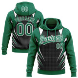 Custom Stitched Kelly Green Black-White 3D Pattern Design E-sports Pullover Sweatshirt Hoodie