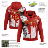 Custom Stitched Red Old Gold Black-White 3D Pattern Design Religion Jesus Christ Pullover Sweatshirt Hoodie