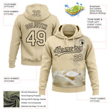 Custom Stitched Cream Black 3D Pattern Design Religion Jesus Christ Pullover Sweatshirt Hoodie