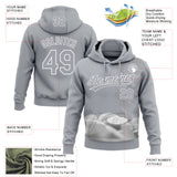 Custom Stitched Gray White 3D Pattern Design Religion Jesus Christ Pullover Sweatshirt Hoodie